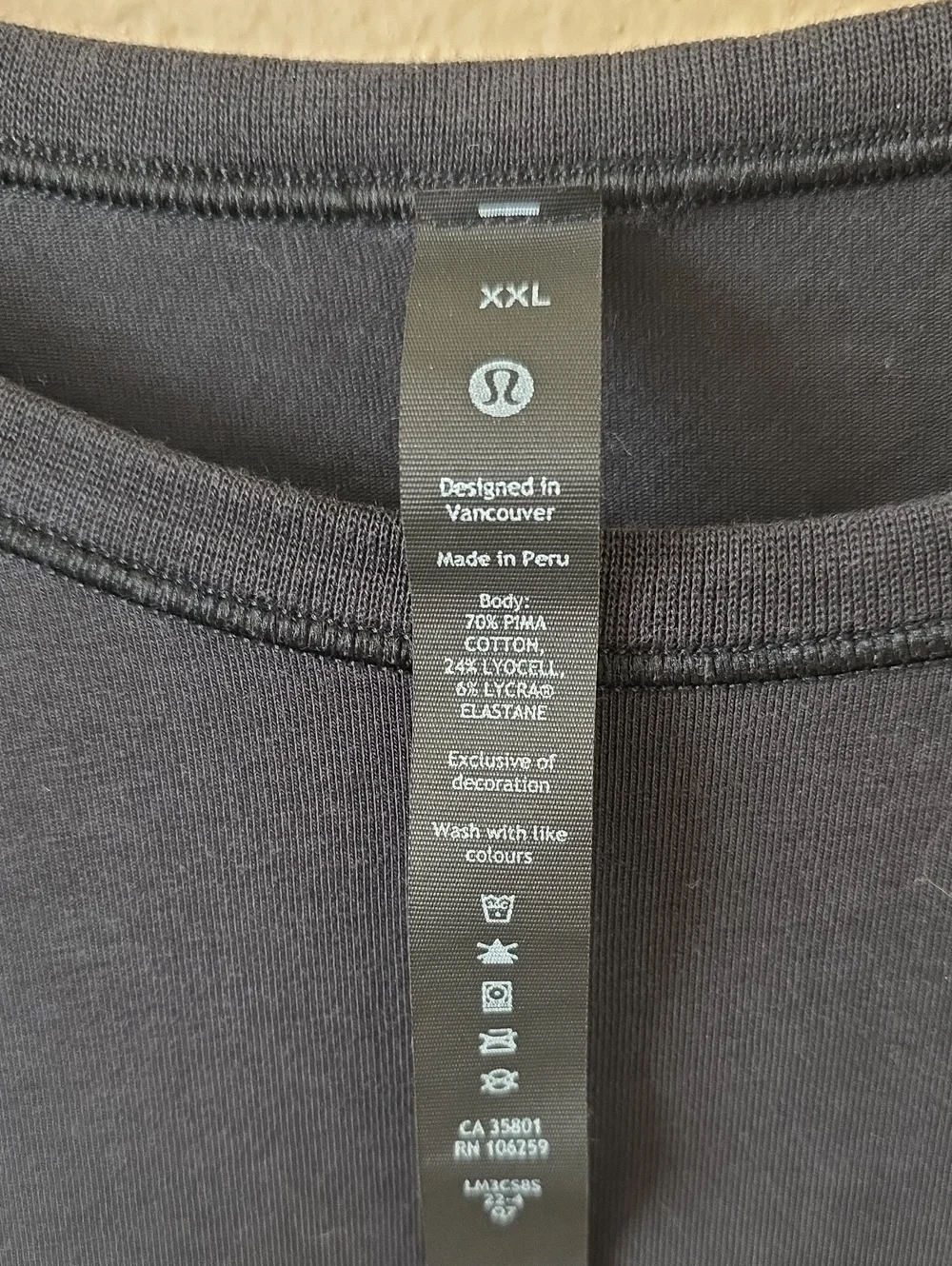 Lululemon Mens 5 Year Black Basic Tee Active Casual - Size XXL